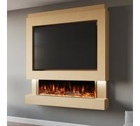 Evolution Fires Pre-Built Media Wall Package 4, 44 Inch Spectrum 3-Sided Electric Fire, 1.5Kw Heat, Led Flame