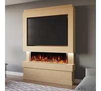 Evolution Fires Pre-Built Media Wall Package 5, 44 Inch Spectrum 3-Sided Electric Fire, 1.5Kw Heat, Led Flame