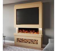 Evolution Fires Pre-Built Media Wall Package 6, 44 Inch Spectrum 3-Sided Electric Fire, 1.5Kw Heat, Led Flame