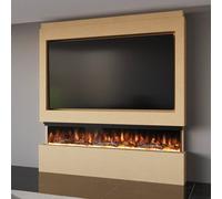 Evolution Fires Pre-Built Media Wall Package 9, 72 Inch Spectrum 3-Sided Electric Fire, 1.5Kw, Led Flame