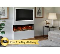 Evolution Fires Spectrum 44 Inch 3-Sided Media Wall Electric Fire, Ultra Realistic Led Flame, 1.5Kw Heat, Remote Control