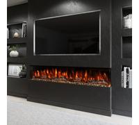 Evolution Fires Spectrum Series 72 Inch 3-Sided Media Wall Electric Fire, Ultra Realistic Led Flame, 1.5Kw Heat, Smart Control