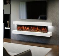 Evolution Fires Studio 6 - 72 Inch Wall Mounted Electric Fire, Fully Assembled, 3-Sided Flame, Remote Control, Led Side Lights