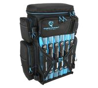 Evolution Fishing Drift Series 3700 Tackle Backpack with QuikLatch System & 2 Rod Holders - Blue, Heavy Duty Fishing Backpack w/ 6 Tackle Trays, Built In Rain Fly