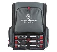 Evolution Fishing Largemouth 3.0 Tackle Backpack - Patent Pending Modular Dividers, Rod Holders, Heavy Duty Fishing Backpack, Includes Quiklatch Tackle Trays