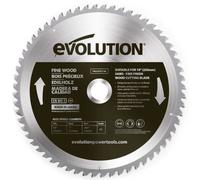 Evolution Power Tools FW255TCT-60 Fine Finish Wood Cutting TCT Tungsten Carbide Saw Blade, For Mitre & Table Saws, Smooth Fast Cuts In Sheet, Ply & Hardwood, Clean, Splinter Free Cut, 60 Teeth, 255mm