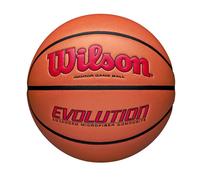 WILSON Evolution Indoor Game Basketball, Scarlet, Size 7-29.5"