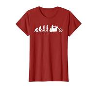 Evolution Motorcycle I Bike Chopper Motorcycle T-Shirt, Women, Cranberry Red, X-Large