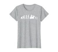 Evolution Motorcycle I Bike Chopper Motorcycle T-Shirt, Women, Heather Grey, X-Large