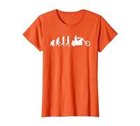Evolution Motorcycle I Bike Chopper Motorcycle T-Shirt, Women, Orange, Large