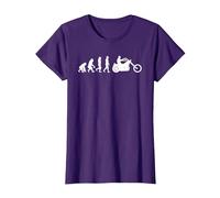 Evolution Motorcycle I Bike Chopper Motorcycle T-Shirt, Women, Purple, X-Large
