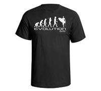 Evolution of A Surfer - Mens Surfing Hobbie Organic Cotton T-Shirt (Large, Black)