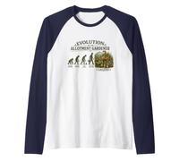 Evolution of an Allotment Gardener Retirement Gardening Raglan Baseball Tee