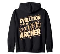 Evolution Of An Archer Bow Hunting Archery Zip Hoodie