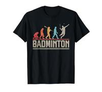 Evolution of Badminton Funny Shuttlecocks Birdie Sport T-Shirt, Men, Black, 4X-Large