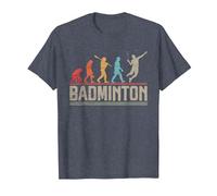 Evolution of Badminton Funny Shuttlecocks Birdie Sport T-Shirt, Men, Heather Blue, 4X-Large