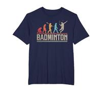 Evolution of Badminton Funny Shuttlecocks Birdie Sport T-Shirt, Men's Big and Tall, Navy Blue, 5X Tall