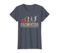 Evolution of Badminton Funny Shuttlecocks Birdie Sport T-Shirt, Women, Heather Blue, XX-Large