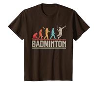 Evolution of Badminton Funny Shuttlecocks Birdie Sport T-Shirt, Youth, Brown, 4T