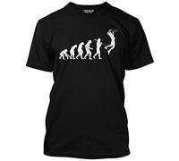 HotScamp Evolution of Badminton Men's Unisex T-Shirt - Black Medium