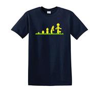 Evolution of Building Bricks Building Blocks Darwin Evolution Theory Heavy Cotton t-Shirt Navy Blue