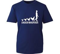 Evolution of Chicken Whisperer T-Shirt Homosapiens Evolution Funny Backyard Poultry Farming Birthday Unisex Gift Tee Top (Navy, 4XL)
