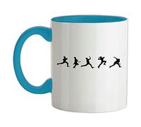 Evolution of Cricket Bowling - 11oz - Ceramic Two-Tone Mug for Coffee/Tea - Babyblue/White - One Size