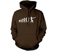Evolution of Cricket Unisex Hoodie - Brown X-Large