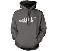 Evolution of Cricket Unisex Hoodie - Grey X-Large
