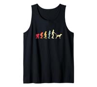 Evolution of Humans Walking Dogs Fun Animal Lovers Design Tank Top