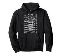 Evolution of Iconic Muscle Car Silhouettes Pullover Hoodie