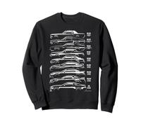 Evolution of Iconic Muscle Car Silhouettes Sweatshirt