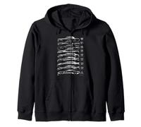 Evolution of Iconic Muscle Car Silhouettes Zip Hoodie