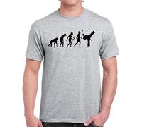 Evolution of Karate T-Shirt - Men - 4XL - Heather Grey - MMA Taekwondo Fashion Apparel Gift for Martial Artists Instructor - Training Coach Karati Black Belt Tee - Unisex Tshirt
