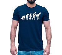Evolution of Karate T-Shirt - Men - XL - Navy - MMA Taekwondo Fashion Apparel Gift for Martial Artists Instructor - Training Coach Karati Black Belt Tee - Unisex Tshirt