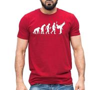 Evolution of Karate T-Shirt - Men - XL - Red - MMA Taekwondo Fashion Apparel Gift for Martial Artists Instructor - Training Coach Karati Black Belt Tee - Unisex Tshirt