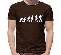 Evolution of Man Bass Guitar Player - Mens T-Shirt - Chocolate - Large