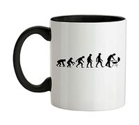 Evolution of Man BBQ - 11oz - Ceramic Two-Tone Mug for Coffee/Tea - Black/White - One Size