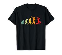 Evolution of Man Cricket Evolution Funny Cricketer Retro T-Shirt