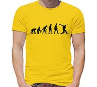 Evolution of Man Cricket - Mens T-Shirt - Yellow - XL
