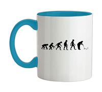 Evolution of Man Croquet - 11oz - Ceramic Two-Tone Mug for Coffee/Tea - Babyblue/White - One Size