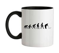 Evolution of Man Croquet - 11oz - Ceramic Two-Tone Mug for Coffee/Tea - Black/White - One Size