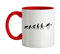 Evolution of Man Hurdles - 11oz - Ceramic Two-Tone Mug for Coffee/Tea - Red/White - One Size