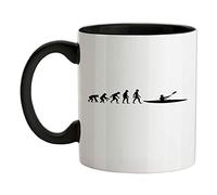 Evolution of Man Kayaking - 11oz - Ceramic Two-Tone Mug for Coffee/Tea - Black/White - One Size