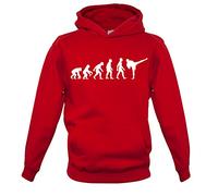 Evolution of Man Kickboxing - Childrens/Kids Pullover Hoodie - Fire Red - 9-11 Years