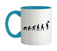 Evolution of Man Rock Climbing - 11oz - Ceramic Two-Tone Mug for Coffee/Tea - Babyblue/White - One Size