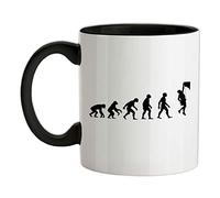 Evolution of Man Rock Climbing - 11oz - Ceramic Two-Tone Mug for Coffee/Tea - Black/White - One Size