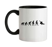 Evolution of Man Skateboarding - 11oz - Ceramic Two-Tone Mug for Coffee/Tea - Black/White - One Size