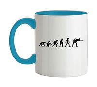 Evolution of Man Snooker - 11oz - Ceramic Two-Tone Mug for Coffee/Tea - Babyblue/White - One Size