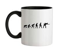 Evolution of Man Snooker - 11oz - Ceramic Two-Tone Mug for Coffee/Tea - Black/White - One Size